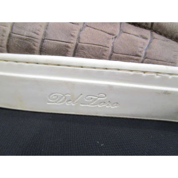 EUC! Del Toro Italy Taupe Brown Croco Embossed Leather Slip On Shoes Men Sz 10